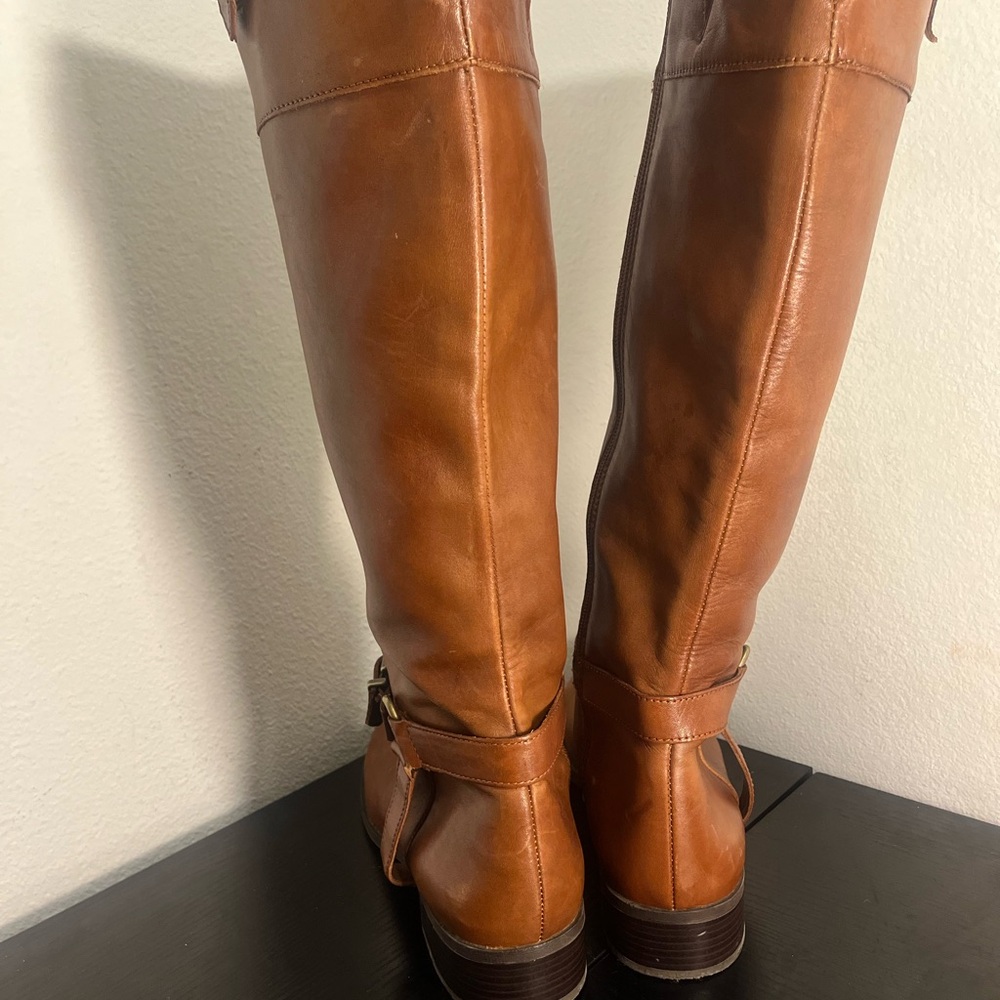 INC Brown Leather Knee-High Boots - Picture 4 of 5